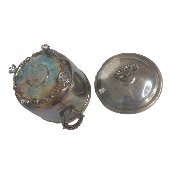 Antique Silverplate W&S Blackinton Ice Bucket w Lid 10” Footed #415 READ AS IS - Picture 5 of 9